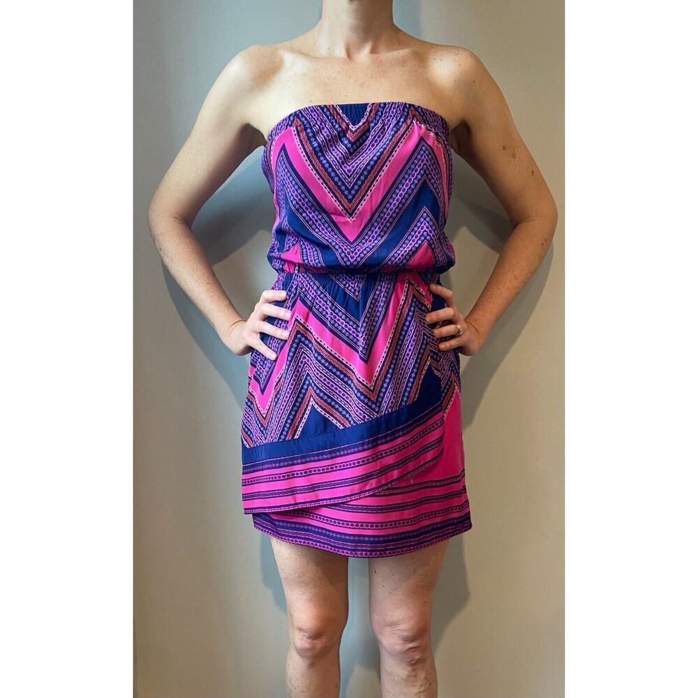 EXPRESS Women's Summer Purple & Pink Boho Mini Dress, Size XS